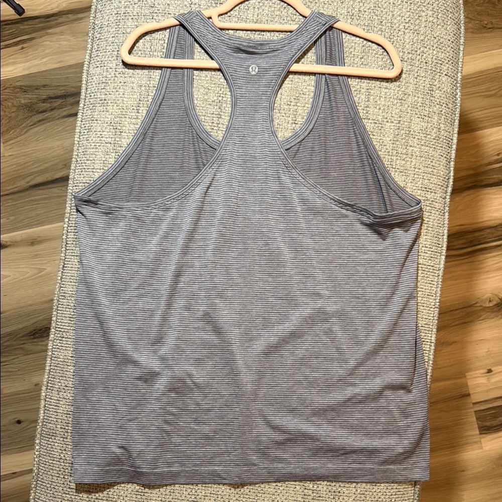 Lululemon‎ Swiftly Racerback Tank 2.0 Heather Gray//Stripes sz18